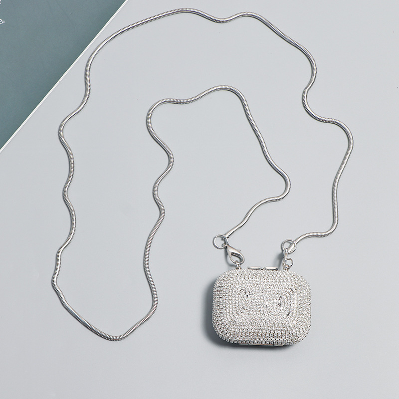 86g Weight Magnetic Buckle Closure Type Chain Strap Type Evening Bag Bags Type Casual, Party Occasion Acrylic Material Solid Color Pattern All Seasons Season Women's Gender Diamond Design Streetwear Style Heart-shaped, Square Shape Acrylic Solid Color Heart-shaped Square Evening Bags 10