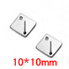 Earrings stainless steel, multicoloured accessory, 10mm, 18.5mm, wholesale