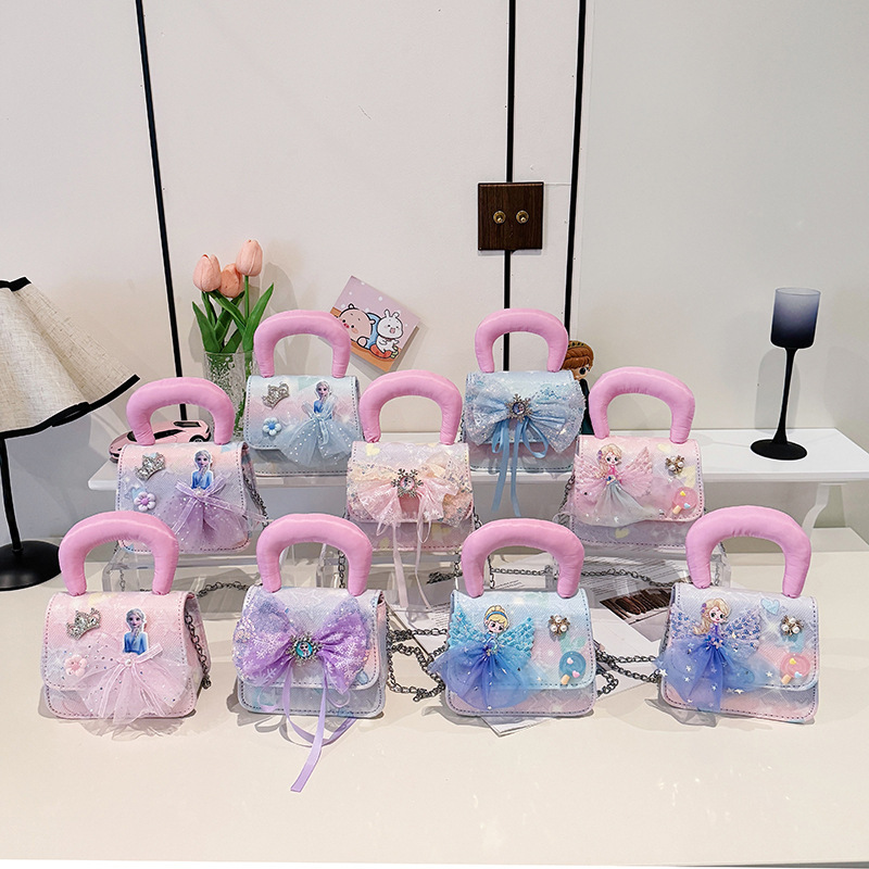 Bolso de niñas regalo de Año Nuevo bolso de hombro para niños 2025, nuevo estilo princesa bolso de mano extranjero gradiente versátil bolso de mochila