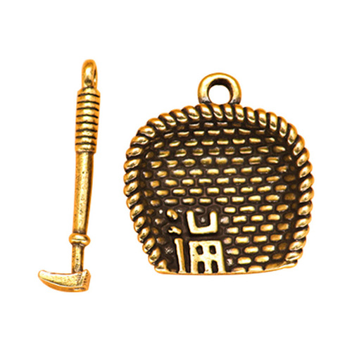 Guochao hoe dustpan key chain pendant diy accessories good things happen buckle pendant small gift trade wholesale