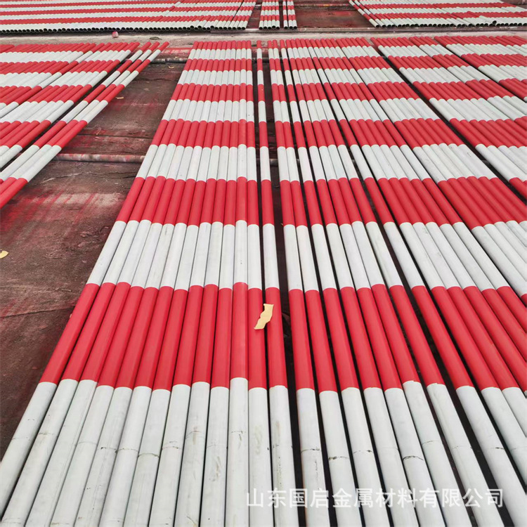 6米红白漆钢管警示杆42*3架子管建筑外墙架杆管扣件厂家工地专用