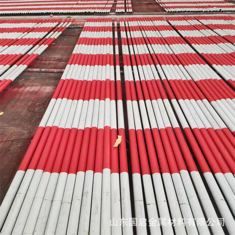 6米红白漆钢管警示杆42*3架子管建筑外墙架杆管扣件厂家工地专用