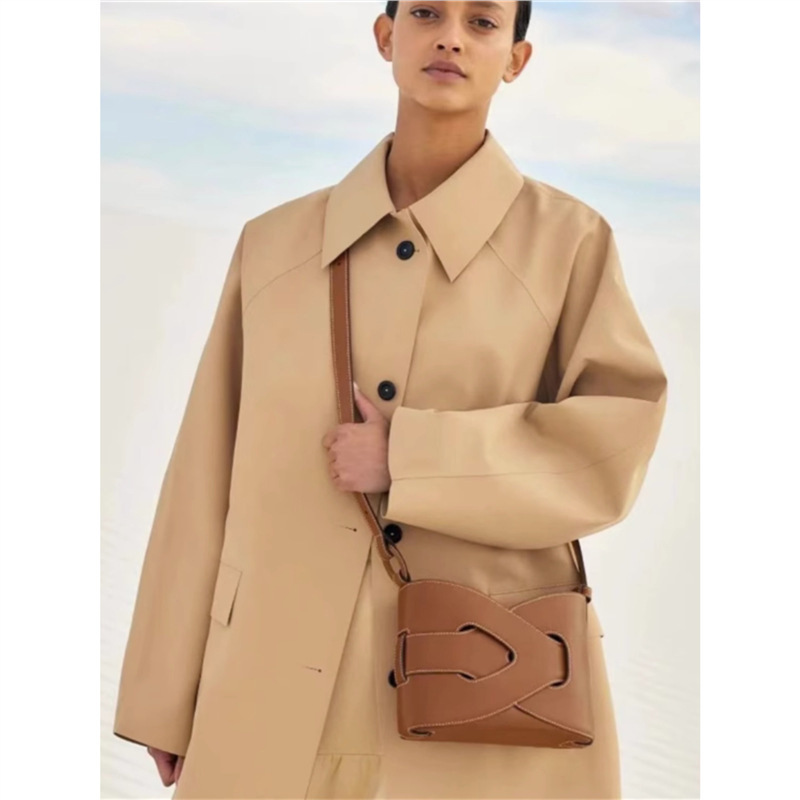 Polene Geometry Package Leather nodde Classic SYMMETRY Design nicho hombro oblicuo cruzado axila Package Leather Fashion