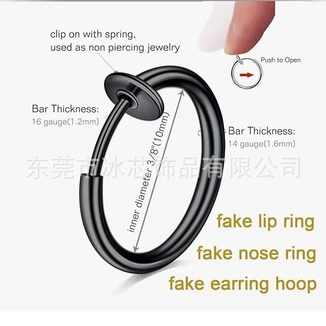 Cross-Border E-Commerce Hot-Selling Stainless Steel Punch-Free Ear Clips, Earrings, Nose Rings, European and American Foreign Trade Piercing Jewelry Amazon