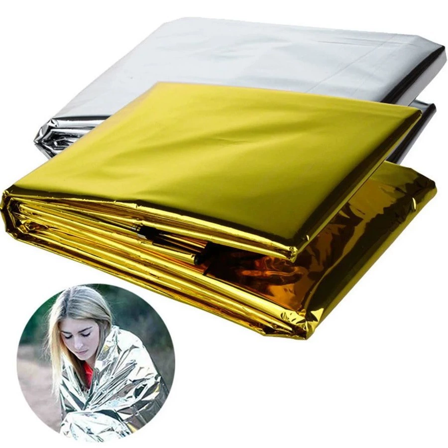 Открытый выживания Портативное аварийное одеяло Открытый Холодное солнце изоляционное одеяло светоотражающее одеяло жизни аварийное одеяло оптом