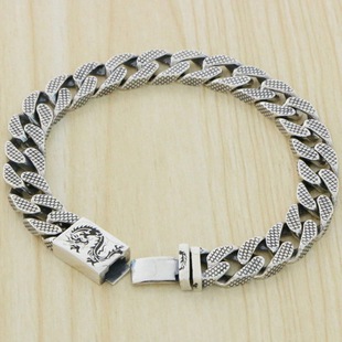 Bracelet Male Original Handmade Men's Personality Retro S925 Sterling Silver Dragon Head Bracelet New Zodiac Dragon Shape Hand