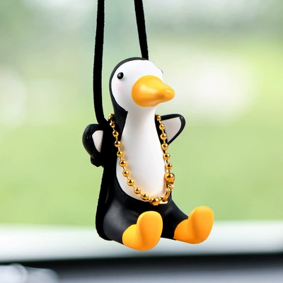 Pendant Car Interior Accessories Women's — Car hanging - penguin-duck-black-figure