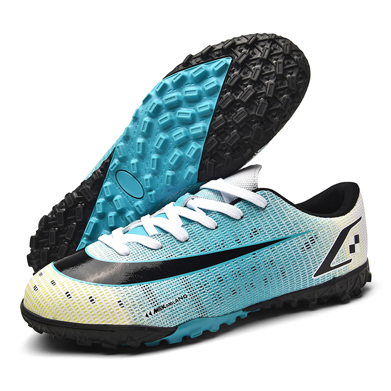 Zapatos de fútbol de uñas largas para hombres zapatos de entrenamiento de uñas cortas TF uñas rotas malla de verano estudiante transpirable tamaño adulto zapatos de prueba de cuerpo antideslizante