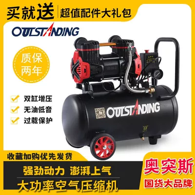 New Air Compressor Small Air Compressor Oil-Free Silent Woodworking 220V Spray Paint Air Pump Electric