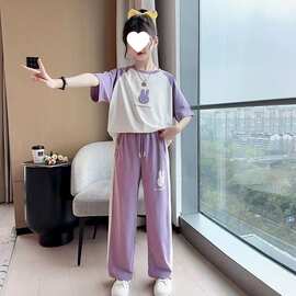 2026新款女童夏装休闲套装中大童时髦洋气儿童衣服短袖运动两件套