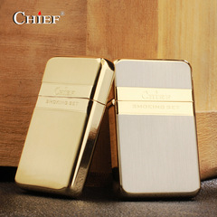 CHIEF leader kerosene lighter ultra-thin pure copper old-fashioned grinding wheel simple open flame metal lighter wholesale