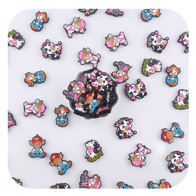 Nuevos artículos para madres y bebés animales de dibujos animados bueyes cuentas de silicona creativas DIY tetas cadena de pulseras juguetes accesorios de goma de techo