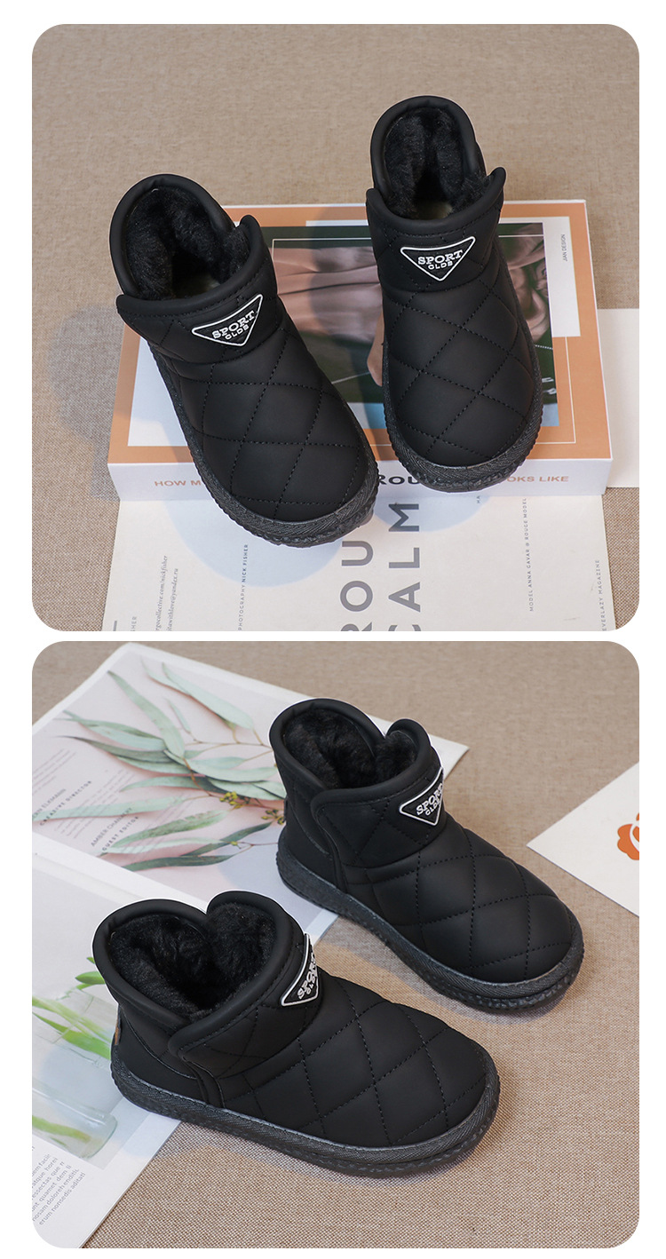 Kinder Mädchen Schuhe, warme 2024 Winter neue Schneestiefel, mittlere und große Kinder Plüsch dicke Baumwolle kurze Stiefel_voghion.com