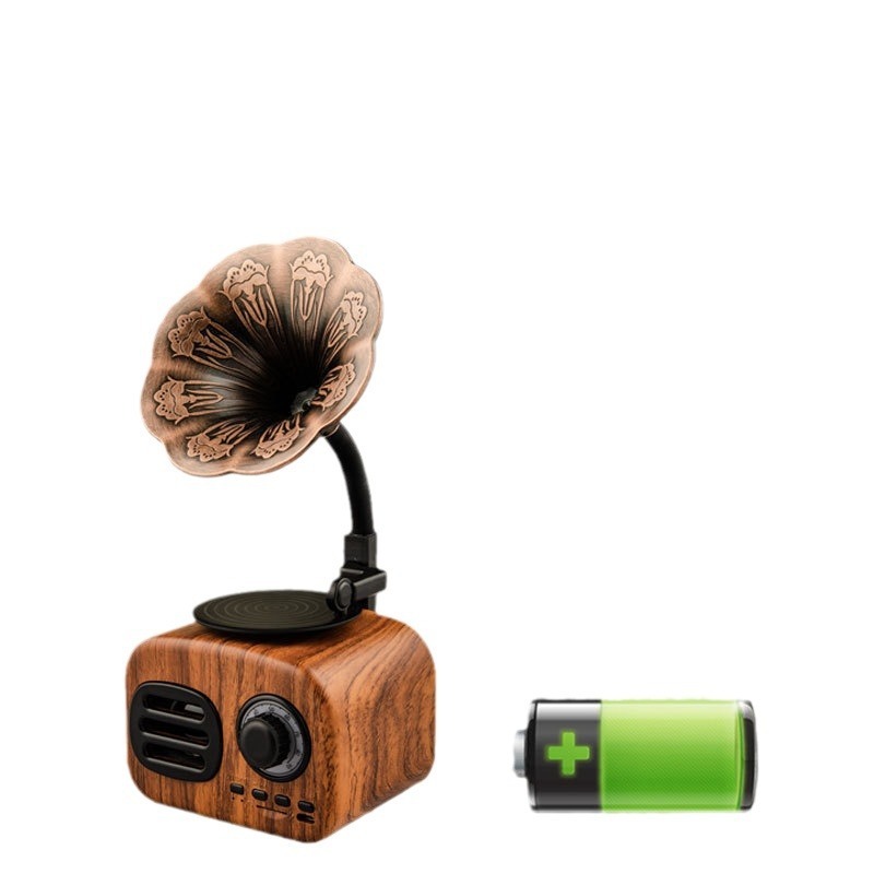 新しいミニクリエイティブギフトレトロ蓄音機bluetoothスピーカー|undefined