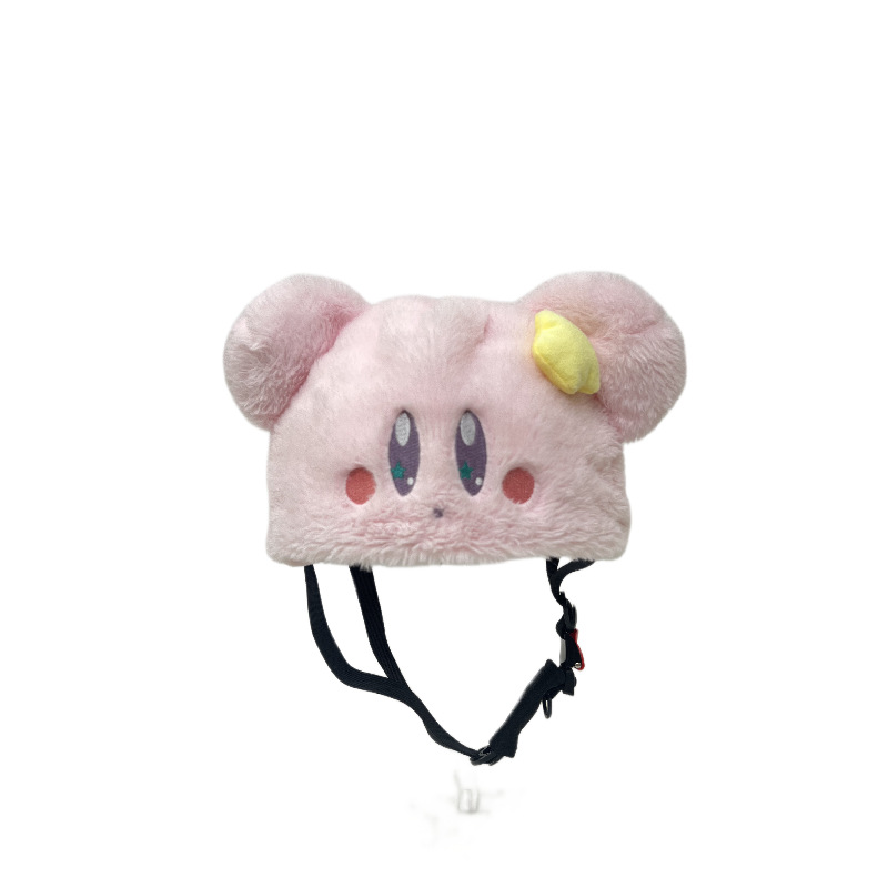 Casco de esquí de peluche muñecas bordadas tridimensionales lindas para niños niñas casco decoración de dibujos animados nueva decoración