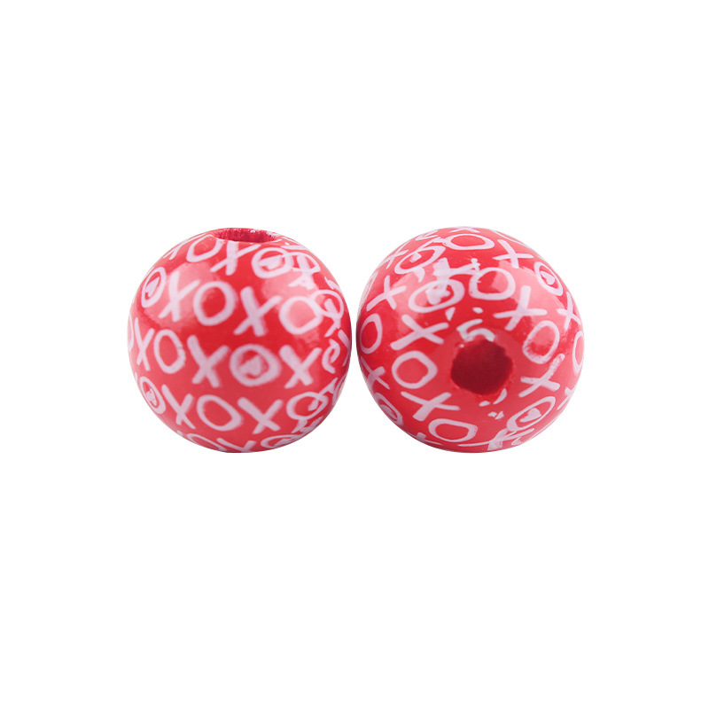 Productos para bebés Dibujos animados Madera Día de San Valentín 16mm Cuentas de madera DIY Creativa Cadena de chupete Pulsera Pulsera Pequeño accesorio