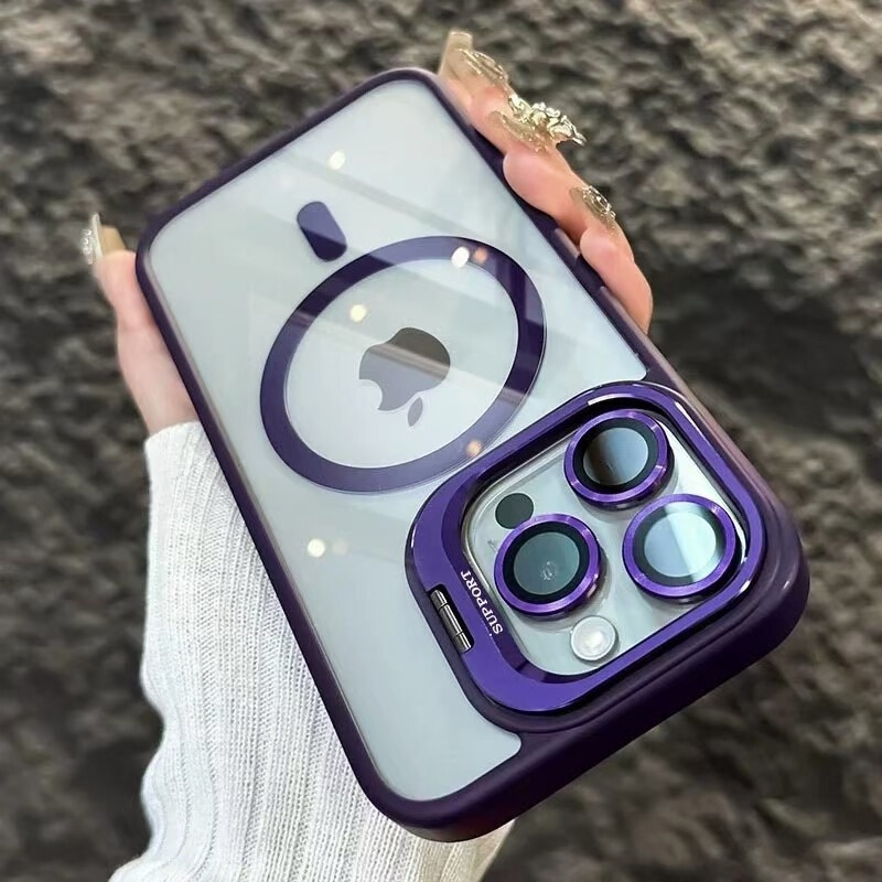 iPhone17PROMAX携帯電話ケース、磁気レンズホルダー、アクリル透明Apple 16ハードシェル、落下防止に適しています。|undefined