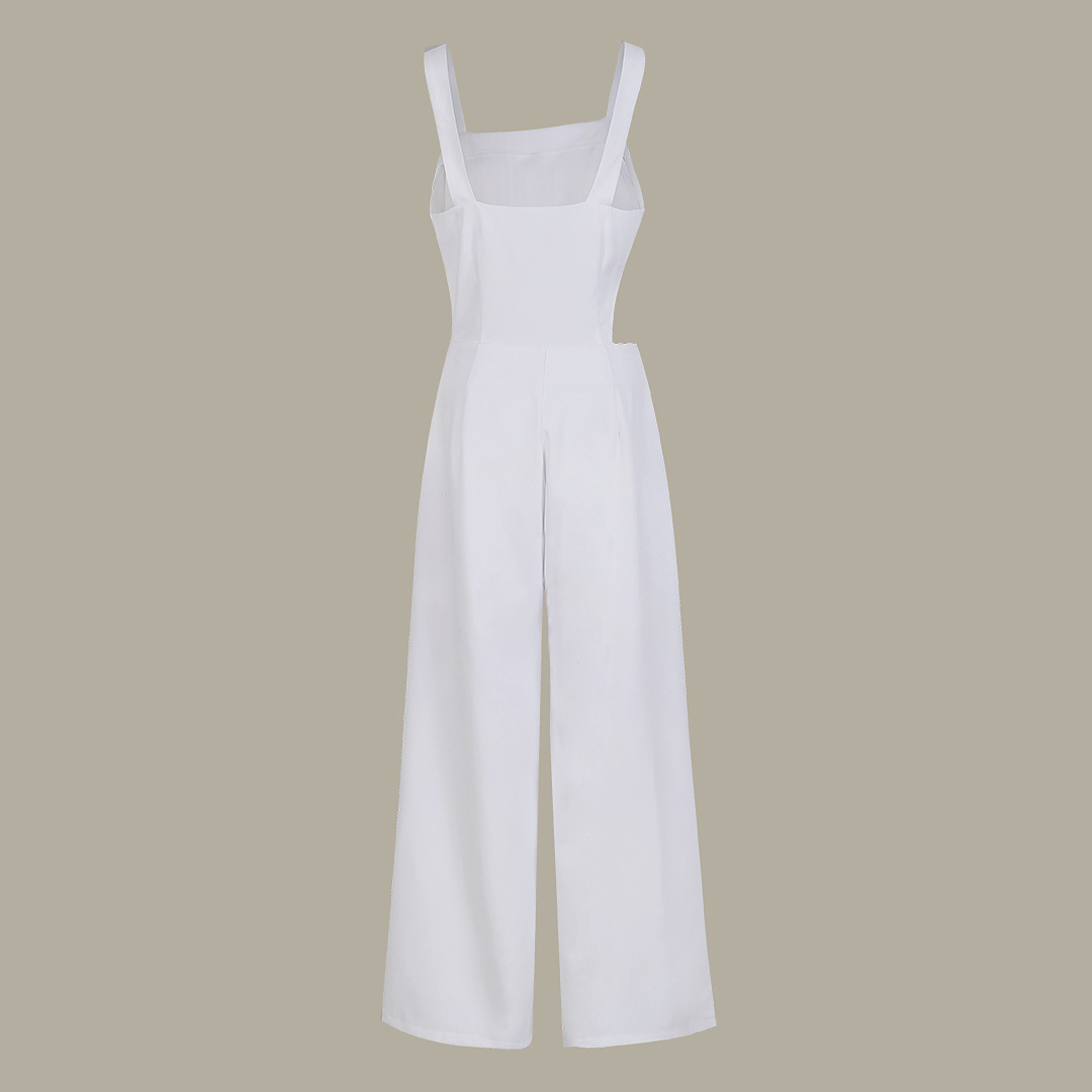 482g Weight Sleeveless Sleeve Length Polyester Fabric Type Mid Waist Waist Line Jumpsuits Pants Type Beach Occasion Slim Fit Type Solid Color Pattern Summer Season Women's Gender Casual Style Women's Beach Casual Solid Color Jumpsuits 6