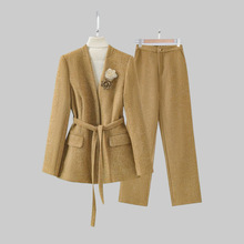 〈纪朵研〉感轻奢毛呢套装秋冬同情御姐穿搭两件套