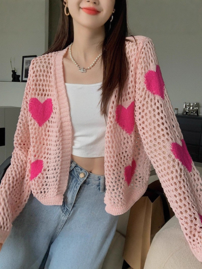 Knitted summer thin elegant sweater