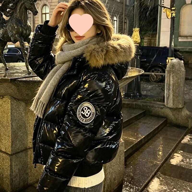 citygirl casual wear for petite individuals, loose-fitting shiny waterproof and stain-resistant slimming down jacket, Korean style down cotton coat citygirl casual wear for petite individuals, loose-fitting shiny waterproof and stain-resistant slimming down jacket, Korean style down cotton coat