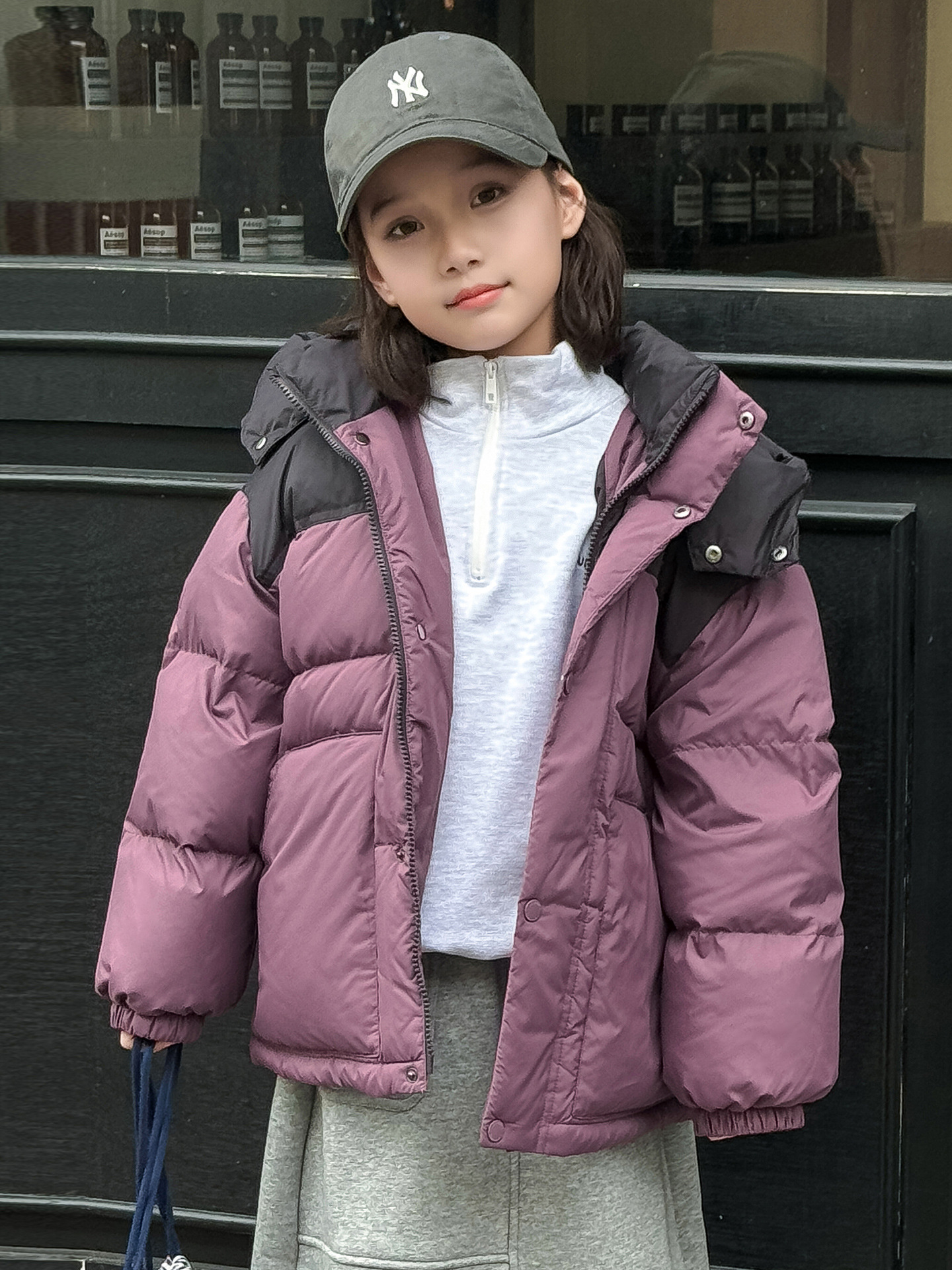 Children's demi-season velvet down jacket for boys