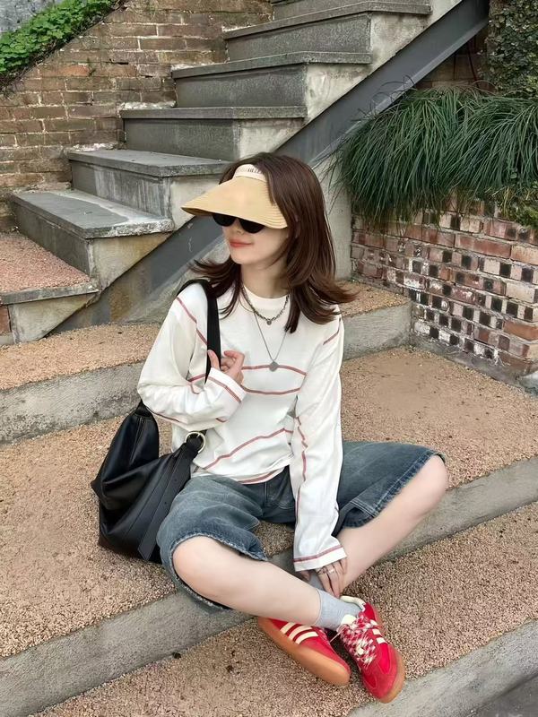 25年秋季男女情侣款吸湿透气明线户外运动竹节棉长袖T恤打底衫|undefined