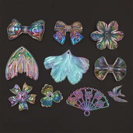 蝴蝶结花瓣饰品幻彩百搭立体配饰 网红爆款DIY亚克力包包吊坠装饰