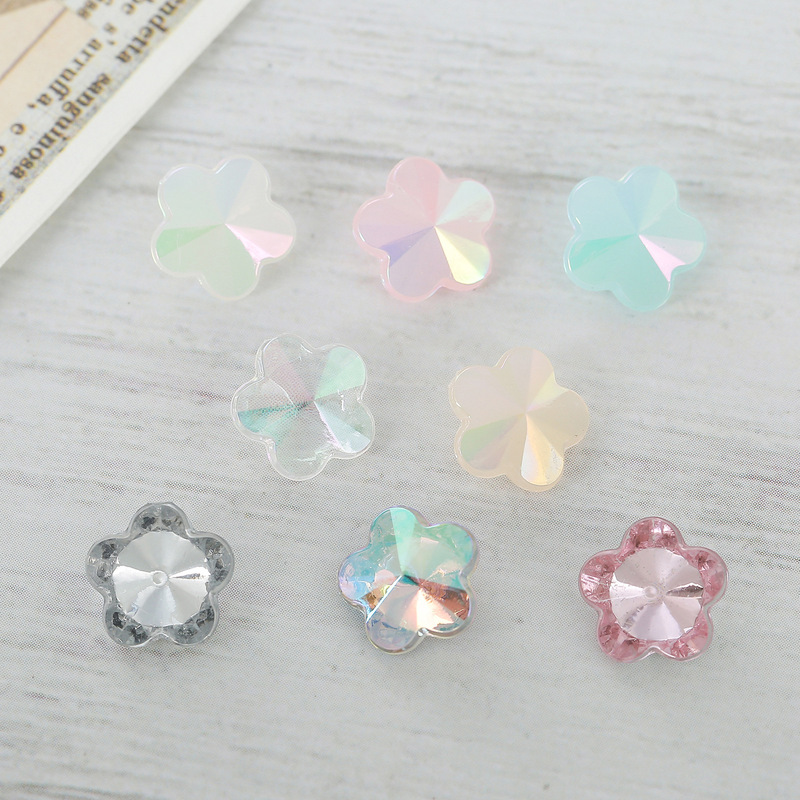 Internet Celebrity Nail Art Jewelry Pointed Plum Blossom Crystal Transparent Diamond Acrylic Diamond Jewelry Accessories Nail Flower Mini Nail Art Diamond
