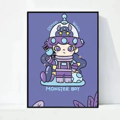 Burbuja mate pintura al óleo digital DIY hecho a mano regalo dibujos animados de dibujos animados hermosa pintura colgante simple