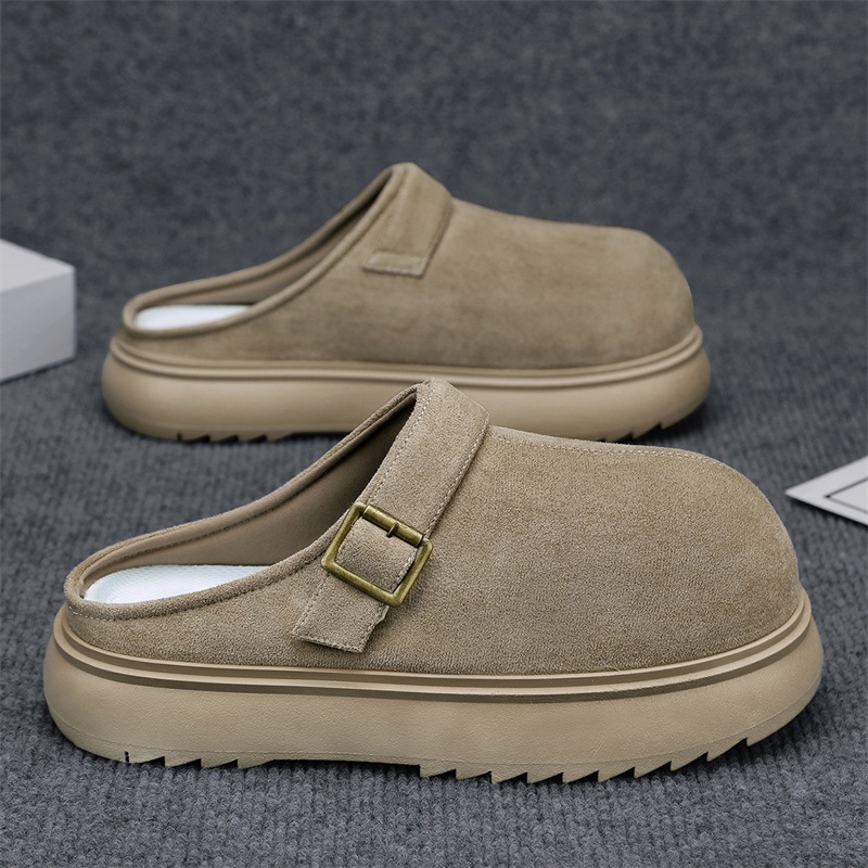 Bizcocho de suela gruesa realza la cabeza grande retro, un pie, zapatos Birkener, todo incluido para hombre, nuevos zapatos Boken de primavera 2025