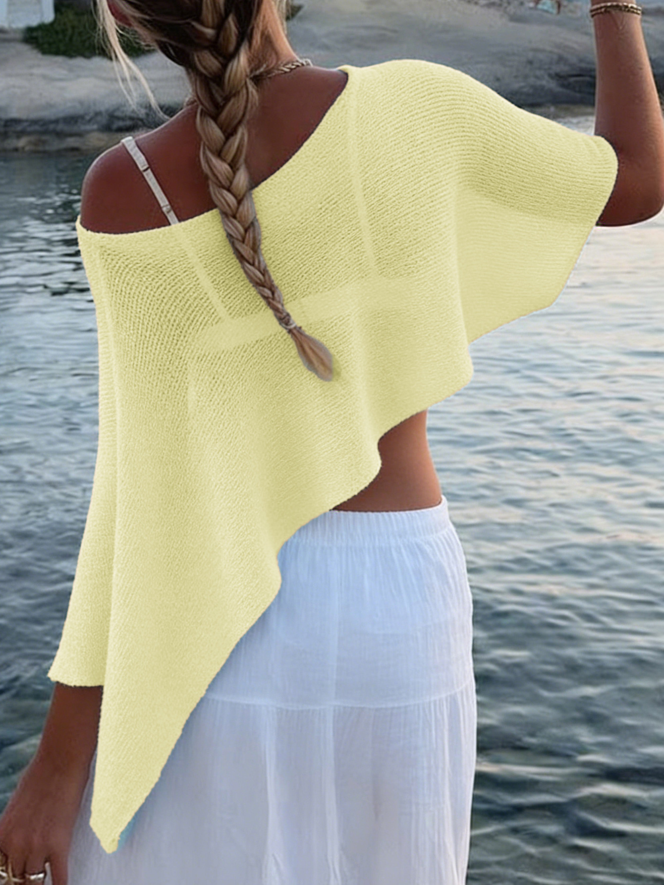 Breathable Knitted Boho Chic Cape Top For Women - Lightweight Summer Cover-Up With Sheer Elegance (S/M/L/XL) - Casual Beachwear & Daily Layering_voghion.com