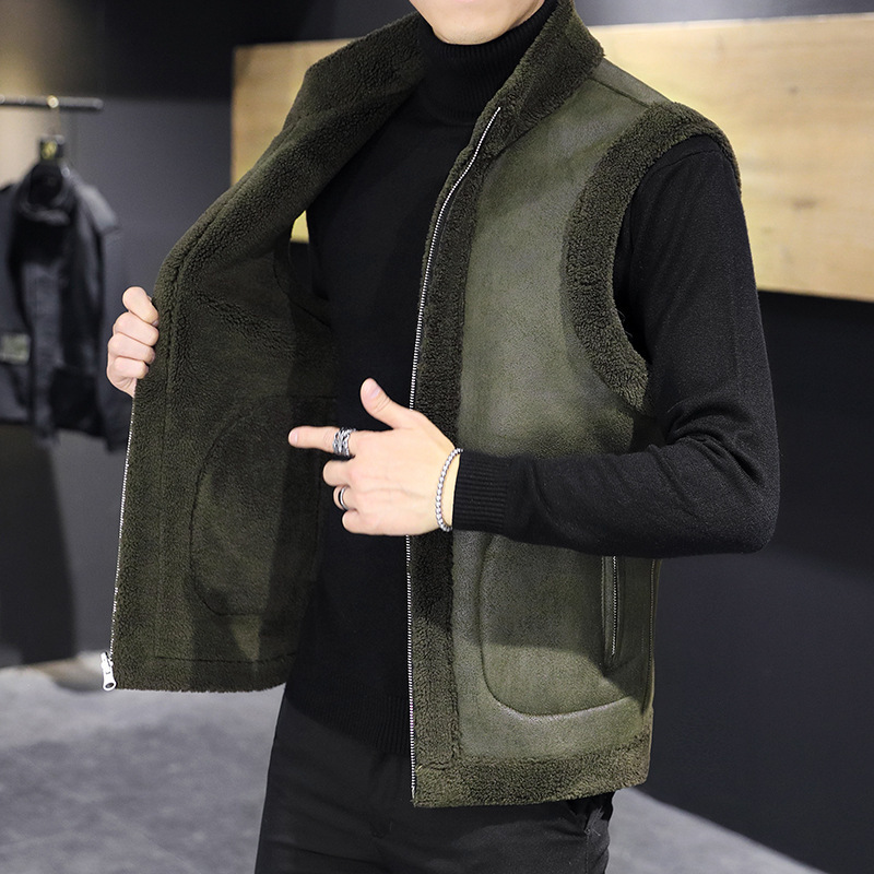 Men's Clothing - Autumn and Winter Main Collection: Versatile Simple Vest Made of Leather and Fur, Reversible, Men's 1984, Gray, Black, None Men's Clothing - Autumn and Winter Main Collection: Versatile Simple Vest Made of Leather and Fur, Reversible, Men's 1984, Gray, Black, None