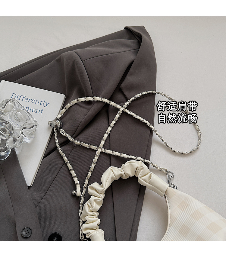 Sweet and cool style, trendy and unique cloud-shaped pleated handbag, a new summer fashion chain crossbody bag for women in 2025 undefined