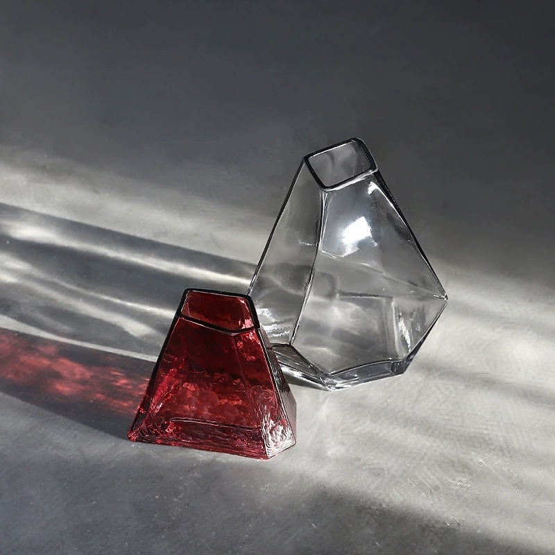 Геометрический оригами конический стеклянный ваза украшения Модельный номер отеля Дом Гостиная спальня Декоративный Модельный номер