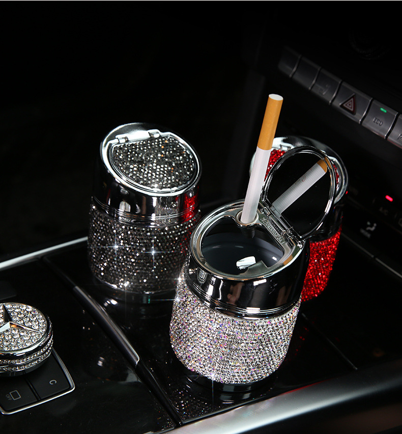 Car interior decoration diamond car ashtray Internet-famous goddess multi-functional fashion luxury car products
