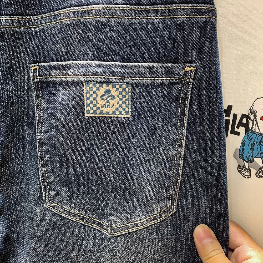 2024 Spring Jeans Men's Korean Edition Trendy Embroidery Fit Slim Straight Leg Fashion Versatile Casual Pants_mkmklike.com