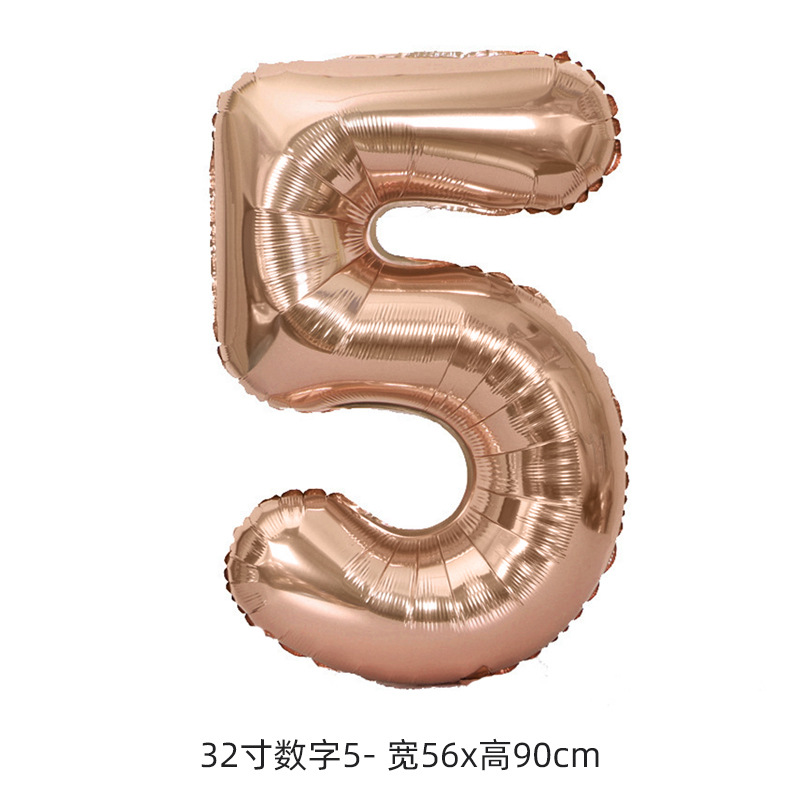 Versión estadounidense transfronteriza de 32 pulgadas de oro fiesta digital de cumpleaños feliz decoración de la escena decoración película de aluminio papel de aluminio globo al por mayor