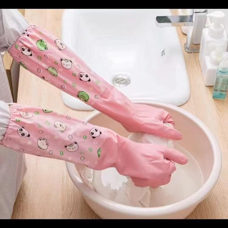 Luvas de lavar louça impermeáveis grossas com forro polar_voghion.com