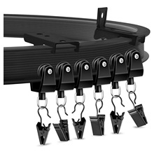 黑色3米窗帘弯轨套装 PVC轨道静音滑轨 可弯曲U型塑钢弧形导轨