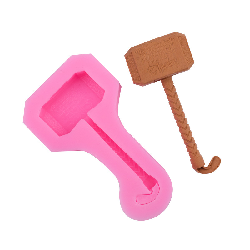 Thor martillo modelado molde de silicona huevo decoración chocolate molde DIY creativo hornear arcilla molde de cerámica suave image 4