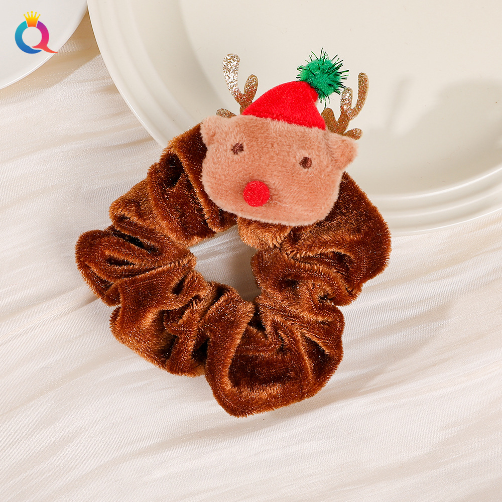 Christmas gift Christmas headdress plush large hair band high-grade hair tie ins large ring_voghion.com