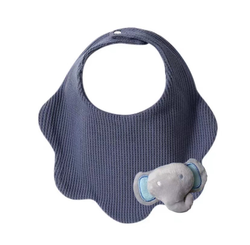 진한 파란색 코끼리 입체 턱받이