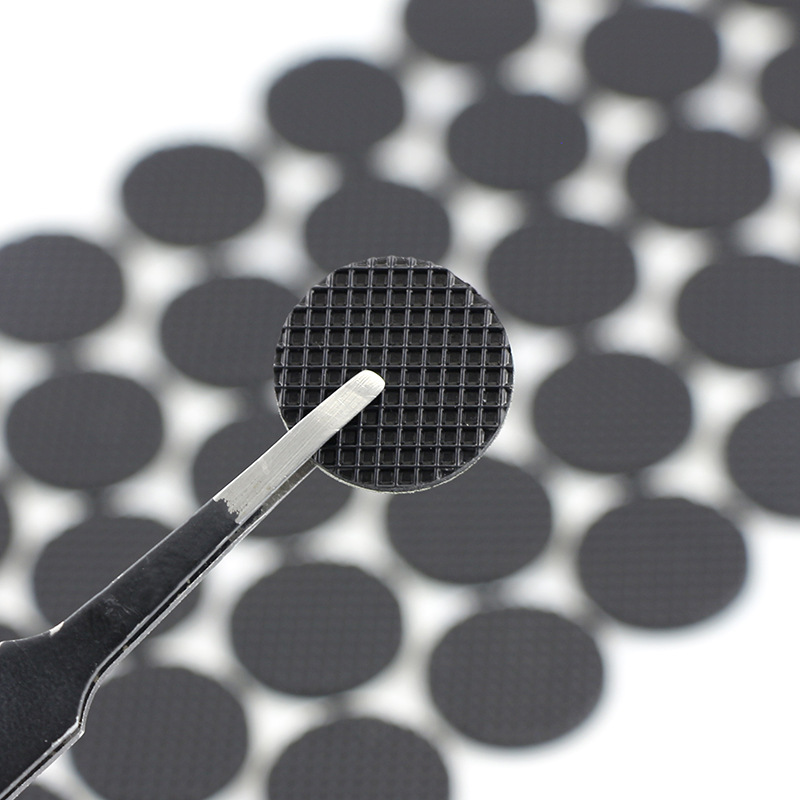 Dongguan die-cut black grid self-adhesive wear-resistant silicone floor mats for furniture, tables, and chairs, anti-slip rubber mats