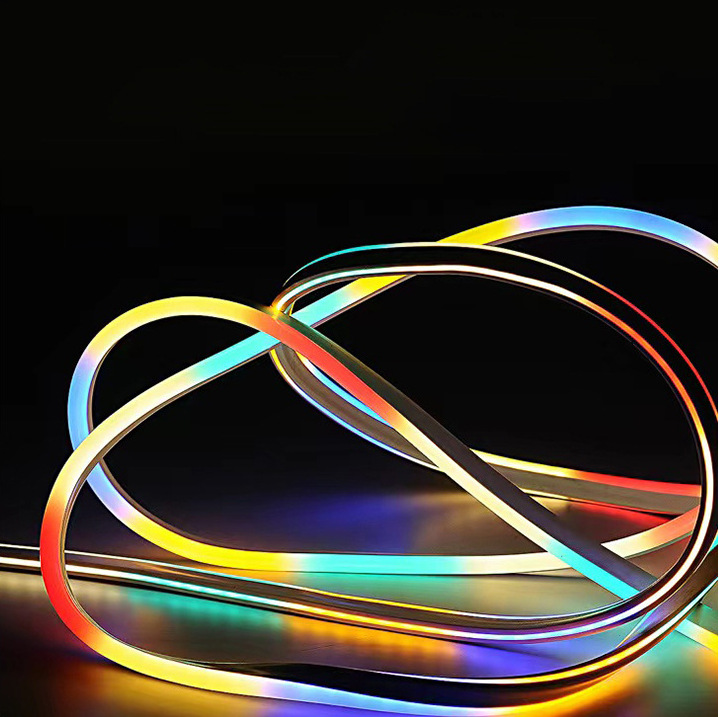 Tira de luces LED 12V RGB con control remoto, cambio de color, flexible, de silicona, impermeable, luz de neón, juego de 612