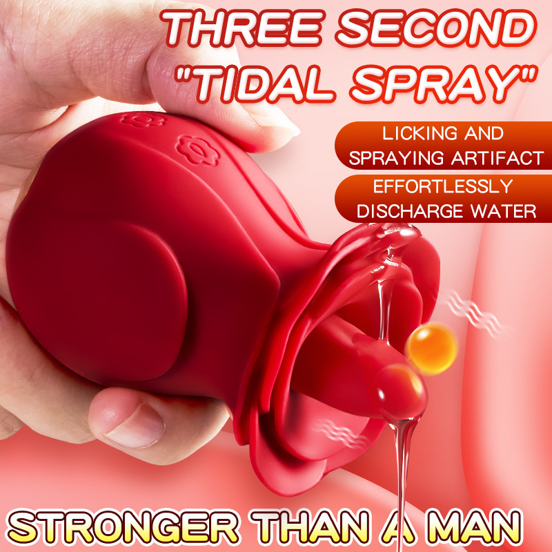 Vibrating Egg Rose-Tongue Clitoris Stimulator, red lips design, compact 0.1 kg