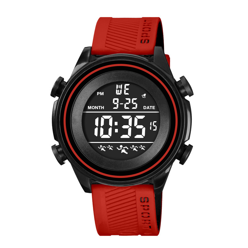 Estudiantes de deportes al aire libre cronógrafo de luz nocturna gran dial reloj electrónico moda multifuncional reloj electrónico de alarma para hombres