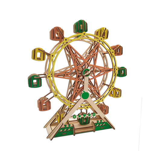Children and girls diy handmade 3d three-dimensional puzzle wooden ferris wheel model assembled educational toy wooden