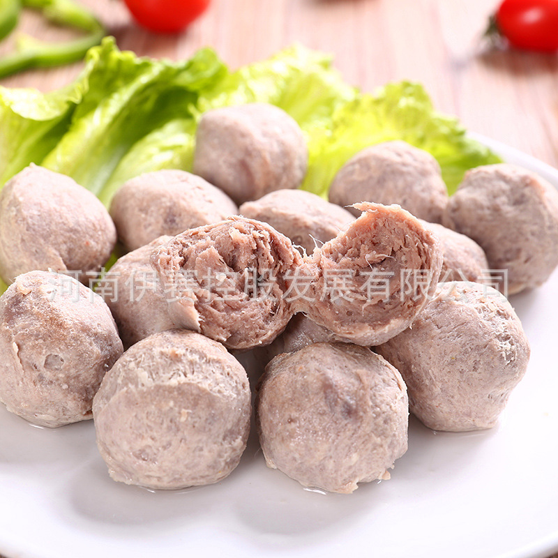 伊赛清真潮汕牛肉丸牛筋丸火锅食材麻辣烫关东煮厂家批发黄牛肉