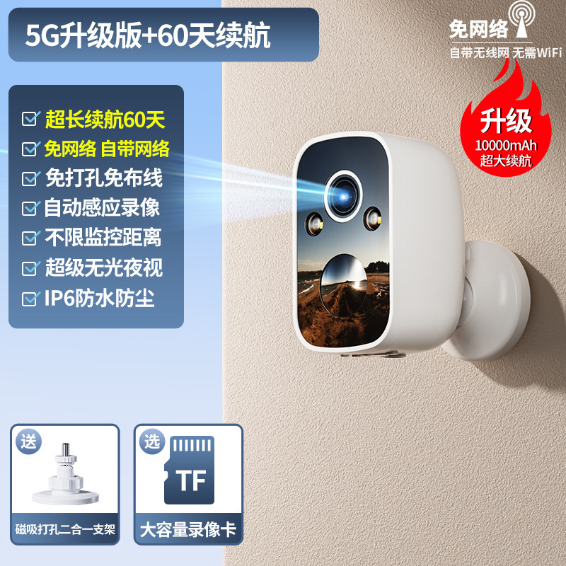 2025新款家用高清监控摄像头入户门口智能监控无需WIFI无线免插电|undefined